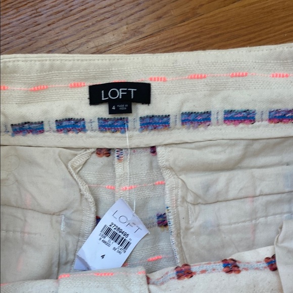 LOFT Cream High Waist Shorts - Picture 4 of 4